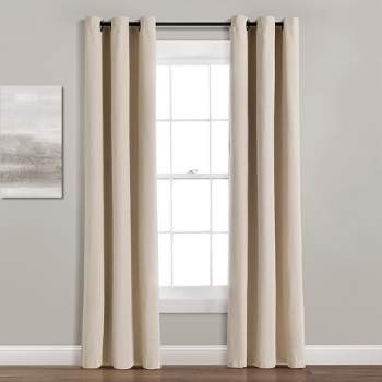 Home Boutique Insulated Grommet Blackout Linen Window Curtain Panel Dark Linen Single 38X84