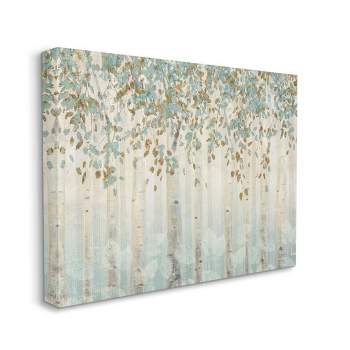 Stupell Industries Abstract Forest Leaves Trees Blue Tan Soft Painting