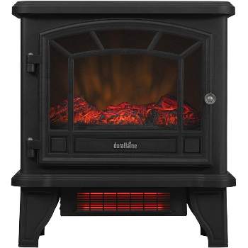 Duraflame 550 Black Infrared Freestanding Electric Fireplace Stove with Remote Control - DFI-550-22