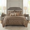 Sapphtopaz 6 Piece Quilt Set Comforter Set Jacquard Plant Printing Vermicelli Quilting Reversible Quilt with Throw Pillows - 3 of 4