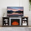 70" Modern TV Stand with 23" Electric Fireplace Insert, Large Media Console Table with Faux Stacked Stone Surround and Spacious Storage Cabinet - 2 of 4