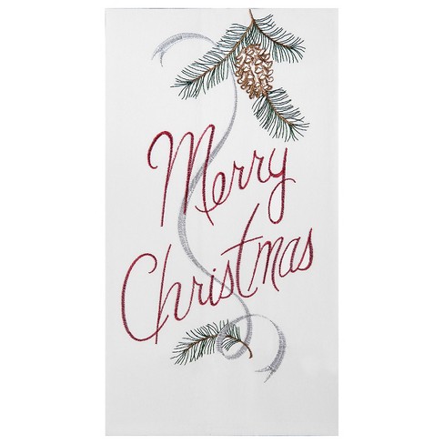 C F Home Merry Christmas Flour Sack Embroidered Cotton Kitchen Towel Target