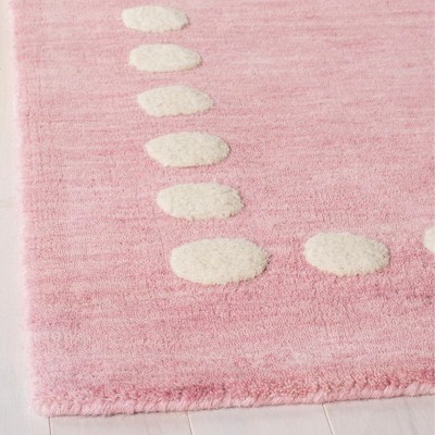 Handmade Pink Wool Tufted Square Kids Rug 59"