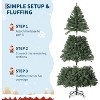 6Ft Artificial Christmas Tree, Wide Christmas Tree with Metal Stand & Dual Color Lights, 2468 Branch Tips, Realistic Pine Needles - 3 of 4