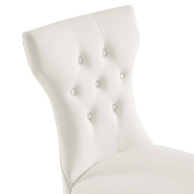 Elegant Hourglass White Faux Leather Parsons Side Chair