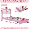 BABYYER Full Size Upholstered Bed Frame, Modern Princess Platform Bed with Adjustable Crown Headboard, No Noise for Girls - 4 of 4