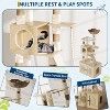 2-in-1 Cat Tree with Hidden Litter Box | 66.9" Burlywood Cat Tower, Perch & Caves | Scratching Posts & Anti-Tip Design - 4 of 4