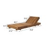 Adjustable Outdoor Wooden Chaise Lounge Set, Acacia Frame with Cushion, Reclining Patio Chair for Pool, Deck, or Garden-The Pop Home - 3 of 4