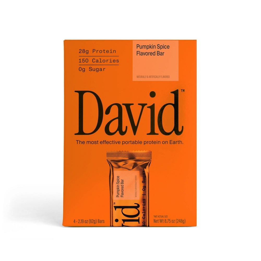 David Protein Gold Pumpkin Spice Protein Bars - 28g Protein - 62g/4ct