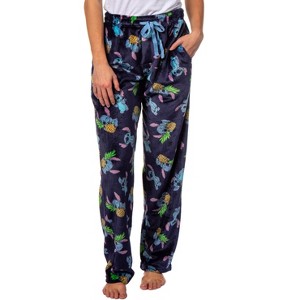 Seven Times Six Disney Lilo & Stitch Pajama Pants Pineapple Adult Super Minky Lounge Pants Blue - 1 of 4