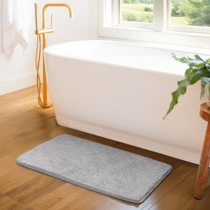Plush Absorbent Bath Mat Rug with Anti-Skid Rubber Backing - Becky Cameron - 1 of 4
