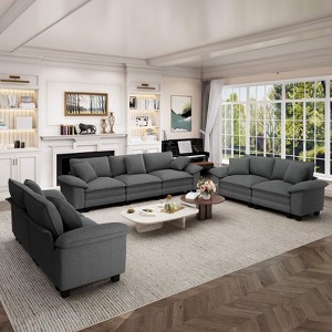 Captiva Designs Cloud Modular 7PC Sectional Sofa Set, Oversized U-Shaped Couch with Lounge Comfort, Corduroy & Chenille Fabric - 1 of 4