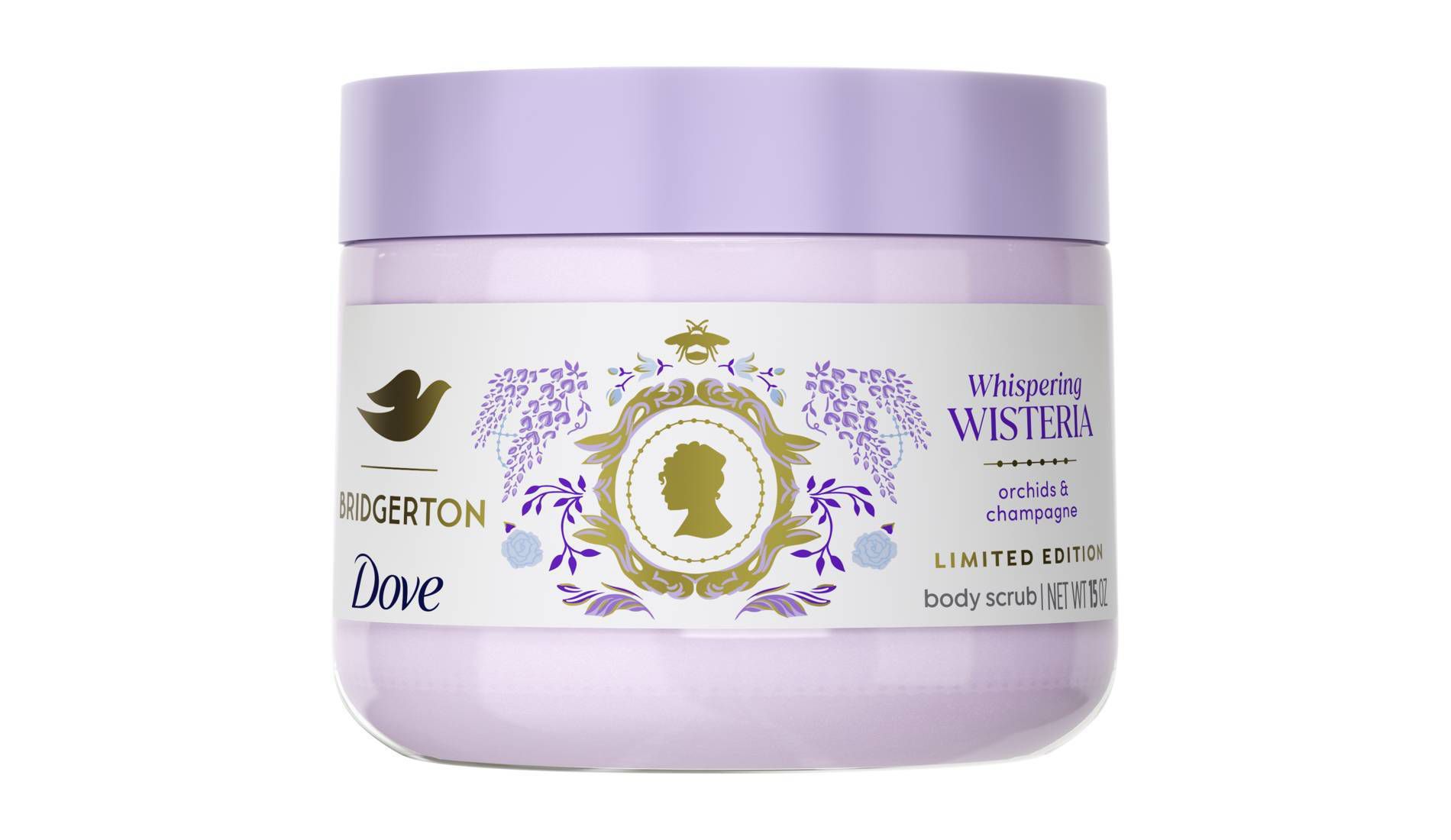 Dove Beauty Limited Edition Bridgerton Body Scrub - Whispering Wisteria - Orchids & Champagne Scent - 15oz