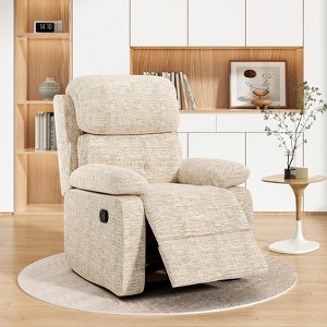 Lirago,Compact Recliner Sofa for Small Spaces - Brown Upholstery with Padded Cushion - 1 of 4