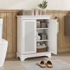 SEVOBAL Utility Storage Cabinets Modern Two Door Rattan Buffet Cabinet with Adjustable Partition, White, 26.2"*11.8"*34" - 3 of 4