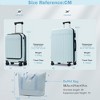 Coolife Luggage Set 3 Piece, Hardside Carry on Suitcase with USB Port, Expandable Luggage with Handle Bag Spinner Wheels TSA Lock,Light Blue - 3 of 4