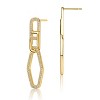 Guili Sterling Silver Gold Plated Square Drop Butterfly Earrings with Clear Cubic Zirconia, a Chic and Whimsical Piece for a Stylish Look - 4 of 4