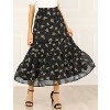 INSPIRE CHIC Women's Floral Elastic Waist Tiered Ruffle Boho Midi Skirts - 2 of 4
