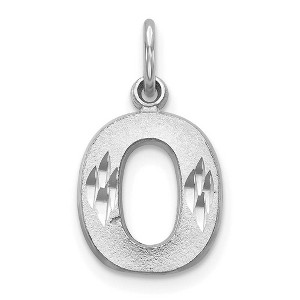 Black Bow Jewelry 14k White Gold, Julia Collection, Small Satin Block Initial O Pendant - 1 of 4