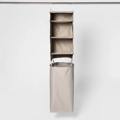 Hanging Closet Organizer with Detachable Hamper Gray - Room Essentials™