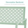 Best Choice Products Indoor Outdoor Steel Garden Bench w/ Geometric Backrest, Foot Levelers - 4 of 4