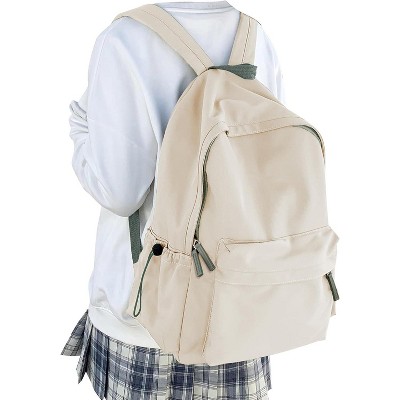 Paaaawaters Classic Basic Black Backpack For Women,Waterproof High School Bookbag,Lightweight Casual Travel Daypack
