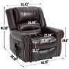 Power Lift Recliner Chair with Heat & Massage, Dual Motor, Infinite Recline Positions, Up to 350 lbs, Faux Leather with USB Charging & Side Pockets - 3 of 4