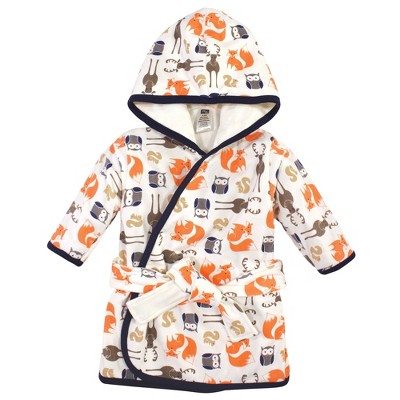 Hudson Baby Infant Girl Cotton Rich Bathrobe, Boy Forest, 0-9 Months