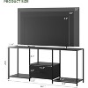 TackView TV Stand for TVs up to 55", Media TV Console Table with Open Shelves and Fabric Drawer for Living Room, Bedroom, Black - 2 of 4