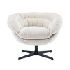 Syemin Accent Chairs 360 Degree Swivel Chair, Mid Century Upholstered Chair, Modern Comfy Sofa Armchairs for Living Room, Beige, 33"*29.75"*27.5" - 2 of 4