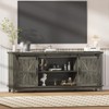 Farmhouse TV Stand for 75 in Television, Wood Entertainment Center with Storage & Barn Doors, Adjustable Shelf Media TV Console Table Cabinet - 2 of 4