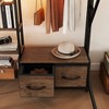 TIRAMISUBEST Full/Queen Size Loft Bed with Desk and Drawers, Metal Bed Frame with Storage Shelves and Clothes Rod - 3 of 4