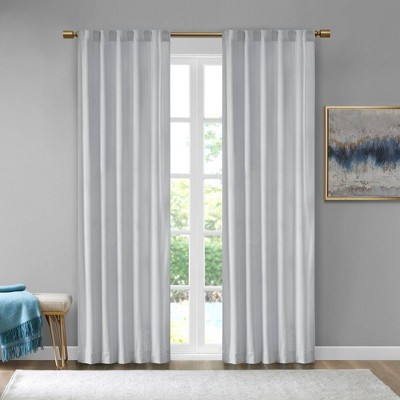Set of 2 Bryce Poly Velvet Room Darkening Curtain Panels