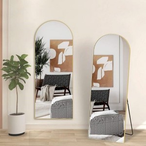 Gold 65x22 inch Metal Arch Stand Full Length Mirror - 1 of 4