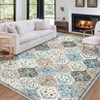 Modern Washable Area Rug, Vintage Distressed Throw Carpet with Non Slip Backing, Low Pile Stain Resistant Floor Cover for Home - 2 of 4