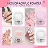 YEVYO Acrylic Nail Kit , 4 Color Acrylic Powder With Clear, Nude, Pink, and 1.96OZ (58ml) Monomer Set - 3 of 4
