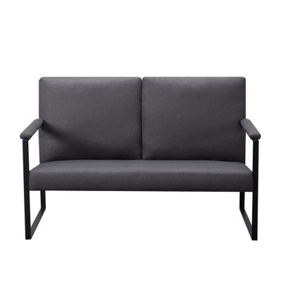 Vynxaria Blue/Dark Gray/ Yellow Accent Chair for One + Double, Metal Armrests & Foam Padding, Ideal for Living, Bedroom, Study Areas