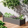 Maggift Planters, Garden Flower Pot Box with Wheels, Switchable Drainage Holes, Terrace Gardening Raised Flower Beds, Brown, 43.3"*17.7"*12.6" - 2 of 4
