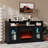 Costway 58" Fireplace TV Stand with LED Lights Entertainment Center for 65 Inch TV Brown/Black/White/Gray - 2 of 4