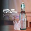 Amici Home Italian Recycled Green 25 oz Faceted Hermetic Glass Bottles, Set of 2 - 2 of 4