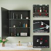 Elise Medicine Cabinet with Mirror, Surface or Recessed Bathroom Medicine Cabinet, Adjustable Tempered Glass Shelves, Reversible, Black - 3 of 4
