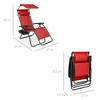 Best Choice Products Folding Zero Gravity Recliner Patio Lounge Chair w/ Canopy Shade, Headrest, Tray - 2 of 4