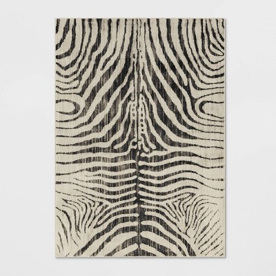 5&#39;x7&#39; Zebra Stripe Woven Area Rug Black - Opalhouse&#8482;