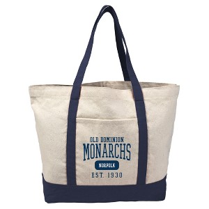 Old Dominion University Monarchs Established Date Canvas Tote Bag With External Pocket, Reusable Shoulder Bag for Shopping, School, Beach - 1 of 4