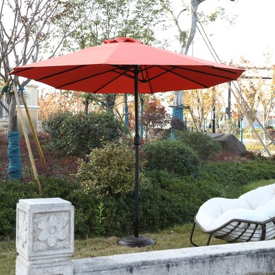 Grungis Outdoor Umbrella4.8 Ft Double Sided Outdoor Umbrella with Crank,Patio Umbrella withOutdoor Umbrella2 Steel Ribs for Garden and Yard,No Base