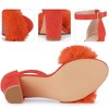 BLISSFUL STEP Women's Ankle Strap Faux Fur Open Toe Chunky Heel Sandal - 3 of 3
