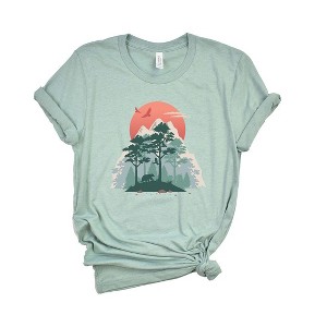 Simply Sage Market Women's Bear In Forest Short Sleeve Graphic Tee - 1 of 2
