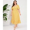 Plus Size Summer Dress for Women Square Neck Casual Boho A Line Maxi Dress - 2 of 4