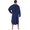 ADR Men's Sleep Shirt, Soft Plush Fleece Men's Nightshirt, Warm Long Henley One Piece Pajama - 2 of 4