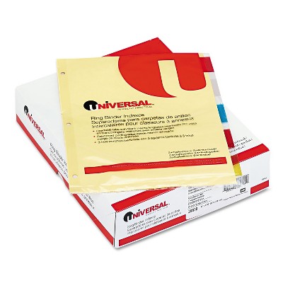 UNIVERSAL Economical Insertable Index Multicolor Tabs 5-Tab Letter Buff 24 Sets/Box 20830